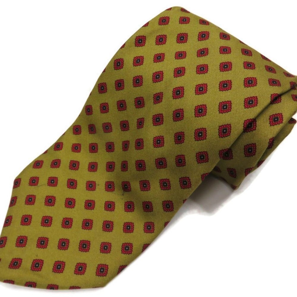 Jos A Bank Yellow Tie Made in Italy Silk